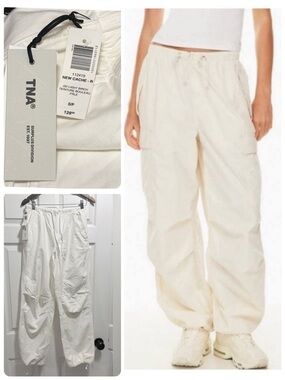 NWT Aritzia TNA New Cache Cargo Pants Gd Birch Utility Parachute Size Small
